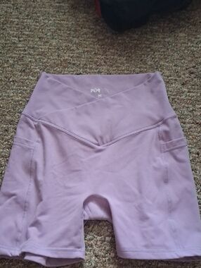 Popflex Crisscross Midi Shorts Medium Purple